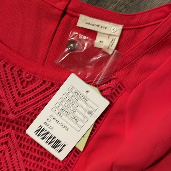 ANTHROPOLOGIE Meadow Rue Flutter Sleeve Crochet Top XS NEW - Picture 5 of 7